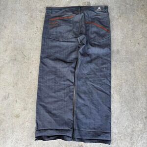 Y2K Red Ape Gray Denim Baggy Jeans Skater Streetwear Embroidered